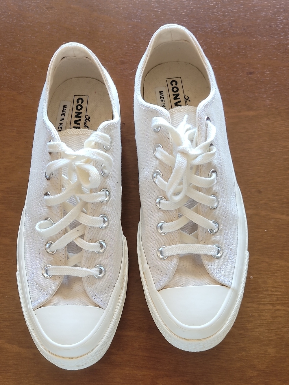 Converse Low Top Canvas Sneakers in Off-White